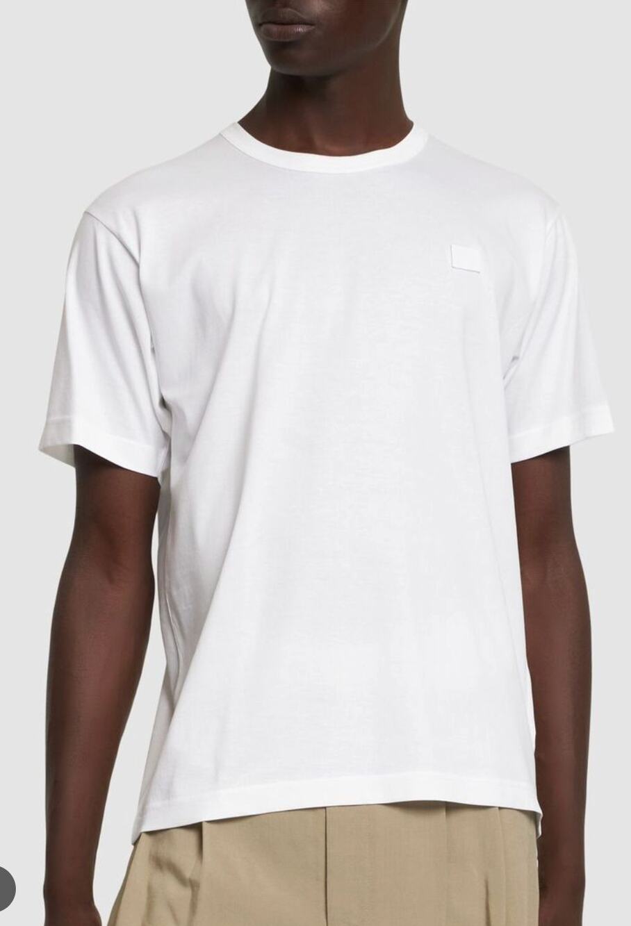 Acne Studios Nace Face Patch Cotton T Shirt in Optic White size M medium